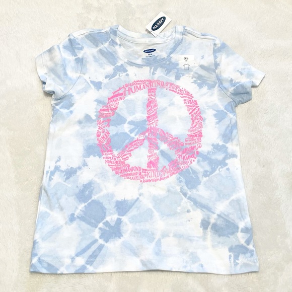 🆕Girl’s Old Navy Tie-Dye PEACE SIGN ☮️ Tee Size XS - Picture 4 of 7